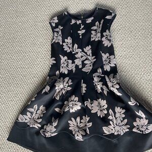 Gabby Skye Dress Velvet Flowers Sleeveless Fit Flare
